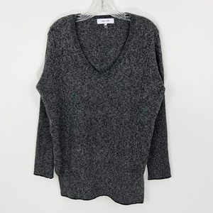 John + Jenn Humphrey V Neck Oversized Sweater Charcoal Grey XS